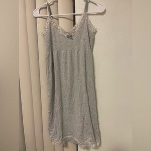 Lacey grey babydoll slip dress